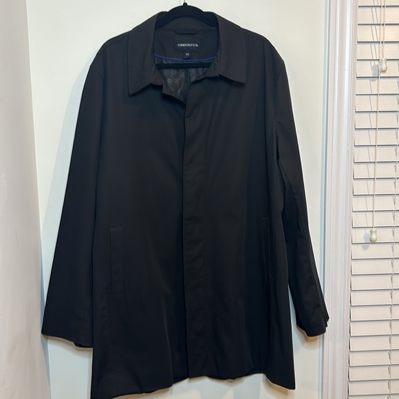London Fog Single Breasted Black 3/4 Trench Coat Jacket Men’s Size  44T - Picture 3 of 14